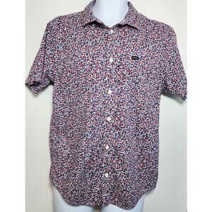 Rvca Floral Short Sleeve Button Up Casual Streetwear Shirt Medium